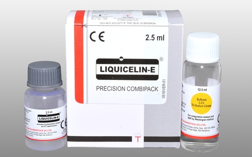 Liquicelin-E Precision Combipack - Combipack of ready to use liquid stable Liquicelin - E (APPT) reagent and 3.2% (0.109M) buffered trisodium citrate blood collection anticoagulant