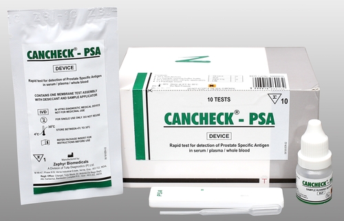 Cancheck -PSA - Rapid test for prostate specific antigen (PSA) levels in human serum, plasma and whole blood. 