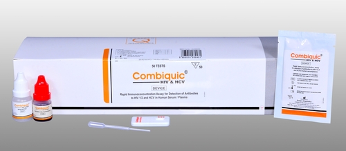 Combiquic HIV/HCV - Rapid immunoconcentration assay for the detection of antibodies to HIV1 & HIV2 and HCV in human serum and plasma.