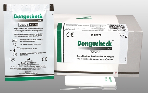 Dengucheck NS1 - Rapid test for the detection of Dengue NS1 antigen in human serum/plasma.   