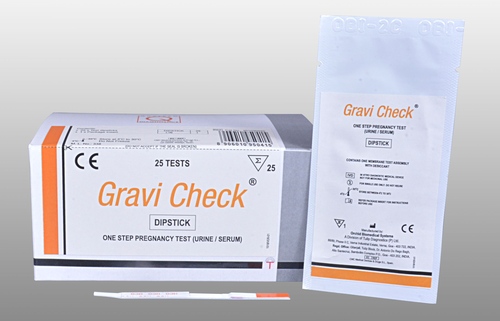 Gravicheck (Dipstick) - One Step Pregnancy Test for the detection of hCG in urine/serum (Dipstick)