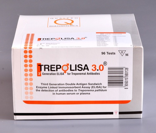 Trepolisa 3.0 - Third generation double antigen sandwich enzyme linked immunosorbent assay (ELISA) for the detection of antibodies to Treponema pallidum in human serum or plasma