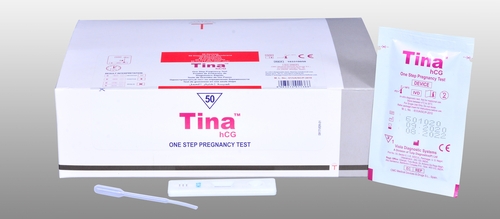 Tina HCG (Device) -  Rapid one step test (device) for the detection of HCG in urine