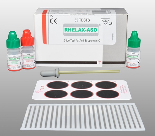 Rhelax - ASO - Latex agglutination slide test for detection of Anti-Streptolysin O
